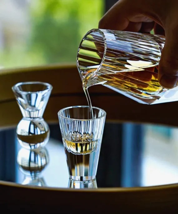 Handcrafted Cut-Glass K9 Crystal Liquor Decanter Set