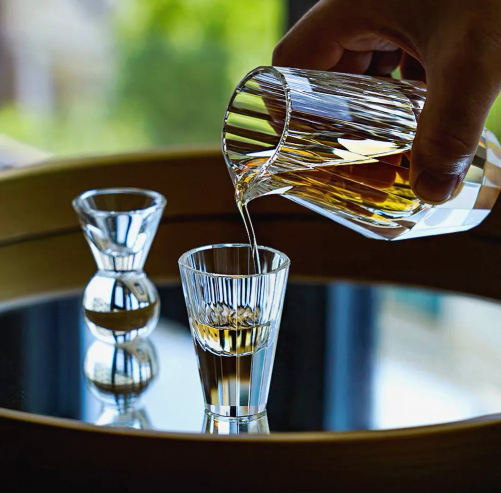 Handcrafted Cut-Glass K9 Crystal Liquor Decanter Set